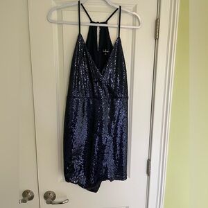 Lulus Navy Sequin Mini Dress